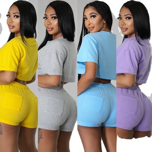 Jogger Suit Set Custom Women <b>Crop</b> <b>Tops</b> <b>Shorts</b> Casual Jogging Sweat Suits Tracksuit <b>Shorts</b> Set 2026 - Product Image 5