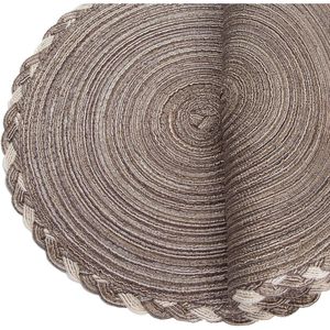 Set di 6 tovagliette rotonde da 15 pollici in tessuto intrecciato con glitter, multicolore, color caffè chiaro, per matrimoni, feste e occasioni speciali - Product Image 1