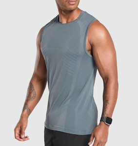2026 Gradient Color Edge Vintage Washed <b>Vest</b> Tank <b>Top</b> Waffle Sleeveless T-Shirt High Street Style Knitted OEM Serviced for Men - Product Image 2