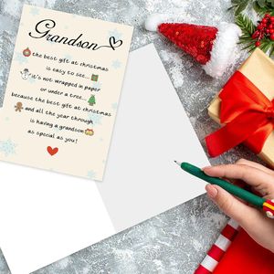 Simpatica biglietto d'auguri natalizio per nipoti, divertente biglietto di auguri come decorazione natalizia, idea regalo per nonno, nonna e ragazzi - Product Image 1