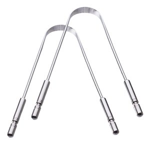 Limpiador de Lengua de Acero Inoxidable, Raspador con Mango Cilíndrico Sólido, Herramienta Metálica para Higiene Bucal, Eliminador de Mal Aliento, Venta al Por Mayor - Product Image 4