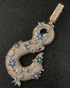 Collar con Colgante de Letra Personalizado de Fábrica, Plata de Ley 925, Diamante Moissanita VVS, Joyería de Lujo, Collar con Colgante Iced Out, Estilo Hip Hop - Product Image 1