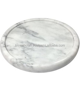 Handmade Rounded Resin Snow Tray with Footed Design Sustainable Decorative Marble Texture <b>Small</b> Serving Platter for Home Decor - Product Image 1