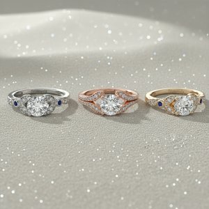 แหวนหมั้นเพชรสร้างในห้องปฏิบัติการ Stonewels ประดับเพชรด้านข้างรูปดอกไม้ ตัวเรือนทองคำกุหลาบ 14K สำหรับแหวนเจ้าสาวสุดหรูที่ได้รับการรับรอง - Product Image 4