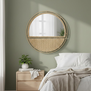 Espejo Redondo Colgante de Estilo Rústico Vietnamita, Hecho de Seagrass, para Decoración de Pared, Espejo Decorativo para Habitación, Precio Económico - Product Image 3