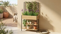 Nouveau design très vendu : Jardinière moderne à 3 niveaux en acier pour la maison et l'extérieur, balcon, véranda, jardin, pelouse, mobilier de jardin BeNK PM29
