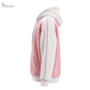 Custom Heavyweight Cotton Fleece <b>Hoodie</b> Unisex <b>Pink</b> White Rhinestone Butterfly Pullover <b>Hoodie</b> Kangaroo Pocket - Product Image 3