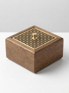 Brûleur d'encens en bois, diffuseur d'aromathérapie en laiton, porte-encens Feng Shui, désodorisant de bureau - Product Image 4