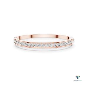 3.465 CT Rose <b>Gold</b> Round Lab Grown Diamond Channel Set <b>Bangle</b> Bracelet in 14K 18K <b>Solid</b> <b>Gold</b> - Product Image 1