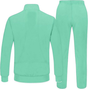 STALWART IMPEX <b>Men's</b> Brown <b>White</b> Color Block Tracksuit Full Zip <b>Jacket</b> Matching Pants Sporty Casual Winter Wear 100% Polyester - Product Image 4