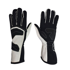 Guantes de Motocross Blancos y Negros, Guantes de Motociclismo Todoterreno con Paneles en los Dedos Completos - Product Image 1