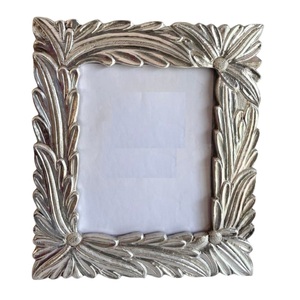 Luxury Leaf Design Silver Metal Photo <b>Frame</b> <b>Antique</b> Embossed Zinc Alloy Picture <b>Frame</b> For Tabletop Wedding Gift And Home Decor - Product Image 1