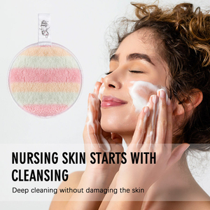 Éponge démaquillante réutilisable en microfibre, tampon nettoyant doux pour le visage pour un démaquillage sans effort - Product Image 3