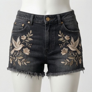 Shorts de Mezclilla de Cintura Alta para Mujer, Vaqueros Rotos y Desgastados, Moda Casual de Verano, Ropa Urbana, Color Personalizado, Atuendo Moderno - Product Image 1