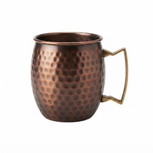 Taza Moscow Mule de Cobre Martillado Moderno al por Mayor con Asa de Latón Hecha a Mano, Ecológica, Apta para Lavavajillas, para Cócteles, Cerveza, Café, OEM - Product Image 1