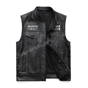 Chaleco de Motociclismo de Cuero Genuino de Alta Calidad, Chaleco de Cuero al Por Mayor a Precio Económico con Servicio OEM, Elegante - Product Image 1