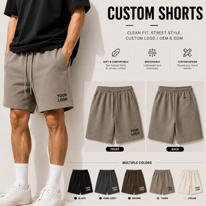 Custom Men's Casual Shorts Canvas Fabric Elastic Waist Anti-static Easy Streetwear Style Pockets Private Label Brand Apparel - Product Image 4