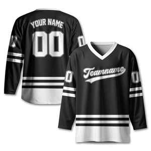 Maillots de hockey sur glace personnalisés pour adultes |   Polyester de qualité supérieure en gros |   Respirant et à séchage rapide |   Impression par transfert par sublimation |   Unisexe | - Product Image 1