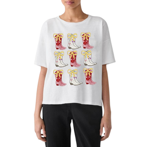 Nouveau T-shirt décontracté à manches courtes pour femme, coupe ample, 100 % coton, broderie de sequins, style western cowgirl, respirant et écologique - Product Image 2