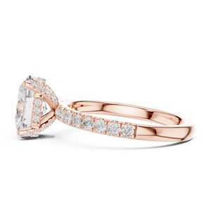 Rose Gold <b>Oval</b> <b>Moissanite</b> <b>Engagement</b> <b>Ring</b> Women Four Claw Prong Set Wedding Jewelry - Product Image 1