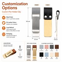 Clip para Billetes de Metal Premium con Lazo de Cuero PU Personalizado, Clip Multifuncional para Bolígrafos, para Regalos Promocionales Empresariales