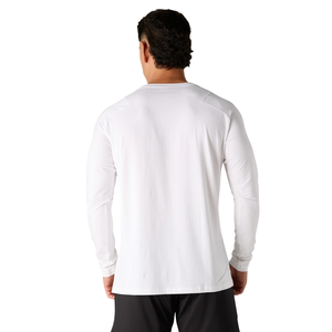 T-shirt de performance à manches longues pour homme, blanc, respirant, léger, pour l'entraînement et la salle de sport - Product Image 2
