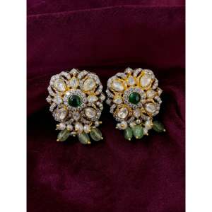 Pendientes de tuerca finos de plata 92,5, joyería de lujo de moissanita - Product Image 1