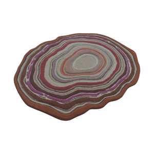 Alfombra Moderna de Lana Orgánica Hecha a Mano con Diseño Abstracto de Rodajas de Ágata, Alfombra Colorida con Diseño Geodésico y Mineral Topográfico - Product Image 2