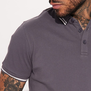 ออกแบบคุณภาพสูง คอเสื้อพับได้ ราคาโรงงานถูก ปี 2026 / เสื้อยืดลำลองผู้ชาย ผ้าเนื้อนุ่ม ทนทาน - Product Image 3