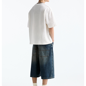 Unisex Heavy Weight 100% Cotton Boxy Fit T-<b>Shirt</b> High Quality Oversized Drop Shoulder Custom Digital Printing for Men - Product Image 2