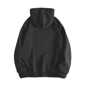 Sweat-shirt à capuche zippé noir gothique personnalisé pour homme avec imprimé crâne, coupe oversize, en molleton de coton, style automne, vente en gros - Product Image 2