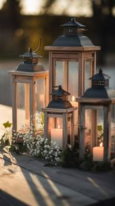 Natural Customized Handmade Wooden Candle <b>Lantern</b> with <b>Black</b> Top Empty Candle Holder For Event & Home Decor - Product Image 4