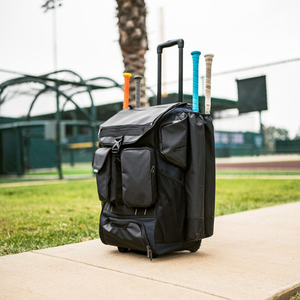 Sac de sport à roulettes moderne Lamatex Sports LS-1033, couleurs personnalisées, pour équipement de baseball, avec plusieurs compartiments, en polyester, fermeture éclair - Product Image 4