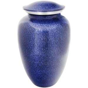 Urne funéraire bleu marine avec ancre et couvercle argenté pour hommage commémoratif nautique adulte - Product Image 2