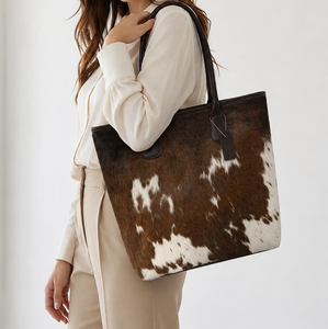 Nuevo Bolso Tote Cuadrado de Cuero Vacuno Resistente para Dama, Ligero, con Dos Cierres, Forro de Poliéster Suave Impermeable, Multiusos - Product Image 2