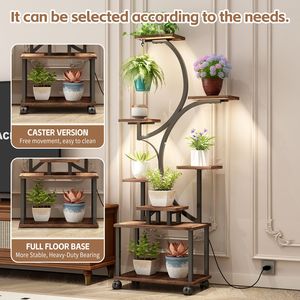 62\" Tall Indoor Plant <b>Stand</b> with 8 Tiered Large Flower 8 Indoor Grow Lights Lighted <b>Corner</b> Plant <b>Stands</b> for Growing - Product Image 4