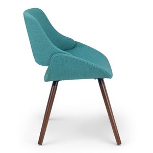 Chaise de salle à manger en bois courbé bleu turquoise Malden - Product Image 5