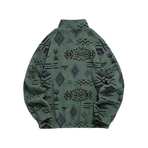 Sweat-shirt décontracté en coton avec fermeture éclair, couleur unie, imprimé numérique, coupe ample, pull confortable pour la saison hivernale - Product Image 3
