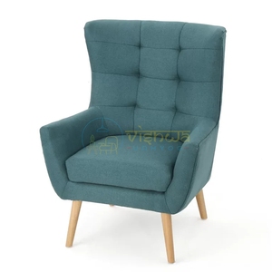 Sillón Moderno de Madera Maciza Ecológica, Tapizado, de Perfil Bajo, Asiento Individual para Sala de Estar, Dormitorio o Apartamento - Product Image 4