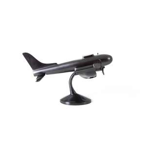 Black <b>Matte</b> Propeller Aircraft Model With Base Cheap Price Cast Aluminium Airplane Models <b>Table</b> Decoration Items - Product Image 2