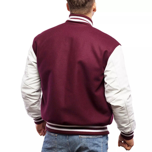 Chaqueta Varsity de Satén Larga Personalizada Estilo Urbano, Chaqueta de Béisbol Varsity con Letras Bordadas para Hombre - Product Image 3