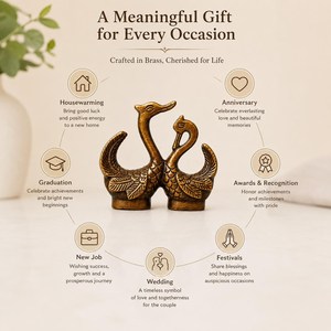 Figurine de cygne vintage SHUBHAM en métal, ornement de table décoratif, style européen, décoration d'intérieur, cadeau - Product Image 5
