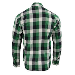 Chemise en flanelle à carreaux vertes pour hommes, manches longues, coton, vêtements de travail décontractés, vêtements d'extérieur - Product Image 3