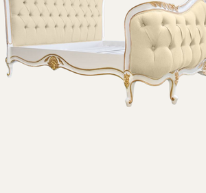 Cama King Size Tapizada de Lujo Estilo Europeo, Cabecera Acolchada de Madera de Caoba, Muebles de Dormitorio - Product Image 4