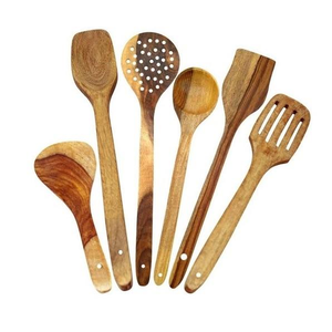 Ensemble de couverts en bois de qualité supérieure pour la cuisine, ensemble d'outils essentiels, ensemble de cuillères en bois de grande taille, fabriqué en Inde - Product Image 4