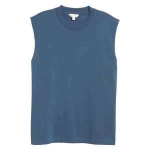 Camiseta sin mangas para hombre, estilo casual, cuello redondo, chaleco de algodón, ligera, transpirable, básica de verano, personalizada OEM ODM - Product Image 6