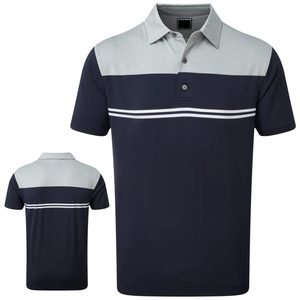 Chemise à manches courtes pour homme, bicolore blanc et bleu clair, avec logo sur le devant, coupe décontractée, en tissu tricoté, service OEM - Product Image 3