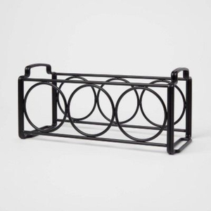 Modern Black Iron Wall Mounted 5 Bottle <b>Wine</b> <b>Rack</b> Space Saving Metal <b>Wine</b> Holder For Home Kitchen Bar Display And Storage - Product Image 5
