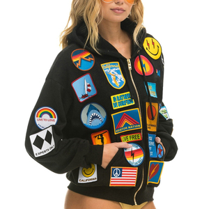 En gros, Sweat à capuche unisexe épais, effet vieilli, délavé à l'acide, avec patch brodé, coupe oversize pour homme - Product Image 6