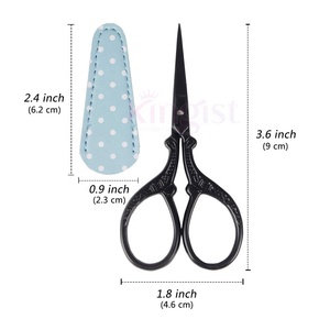 Ciseaux à ongles durables de 3.5 pouces avec poignée en acier ciseaux à broder de qualité bricolage gaine en cuir pour la couture de fil de tissu - Product Image 2
